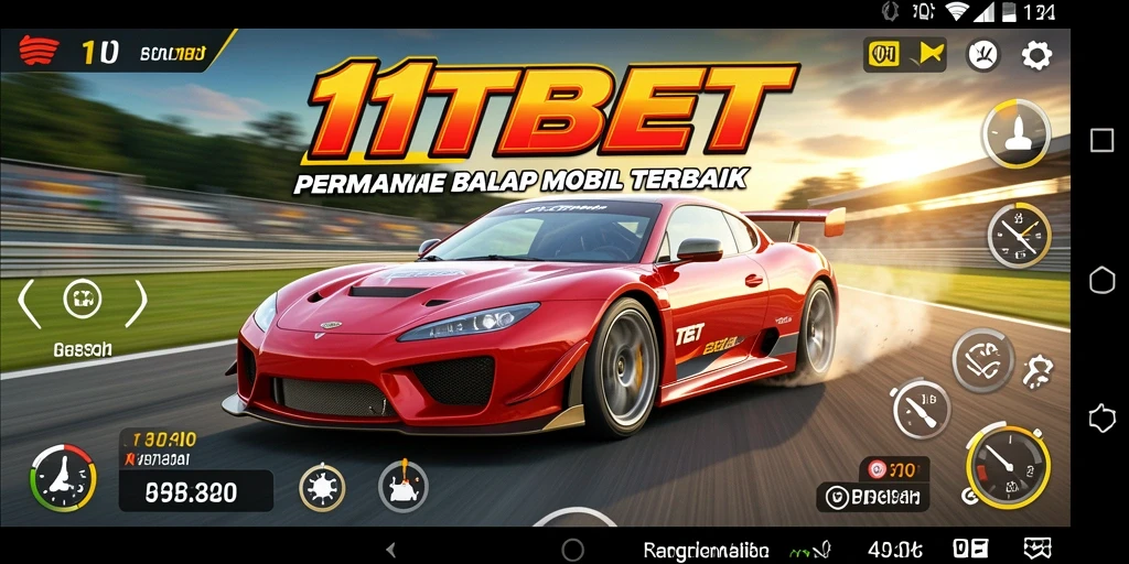 Screenshot gameplay 11TBET menampilkan balapan mobil yang intens.
