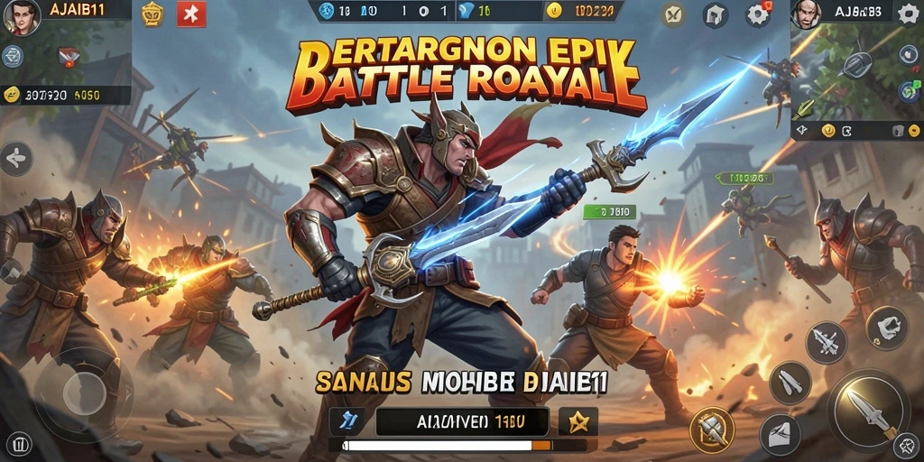 Screenshot AJAIB11 menampilkan pertarungan intens di arena Battle Royale.