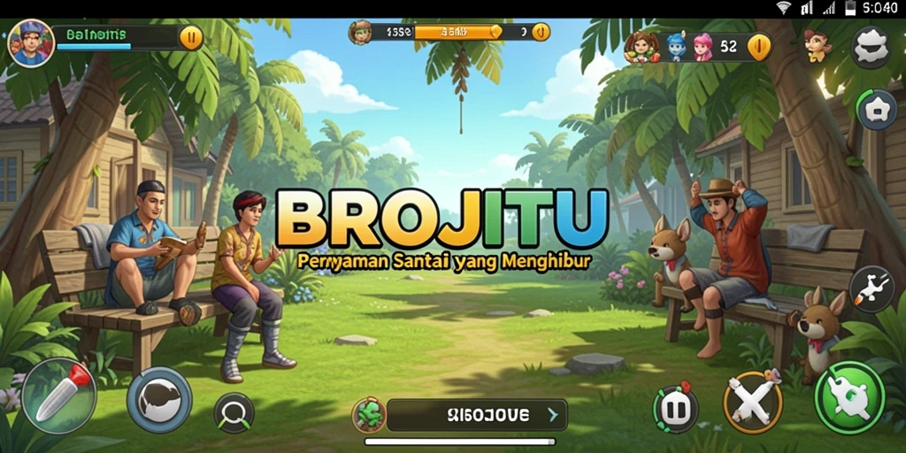Tampilan gameplay BROJITU yang ceria dan menghibur.