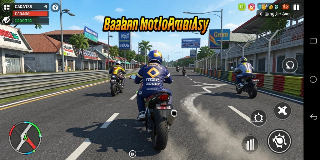 Tangkapan layar gameplay <strong>CADAS138</strong> menampilkan aksi balapan motor yang mendebarkan.