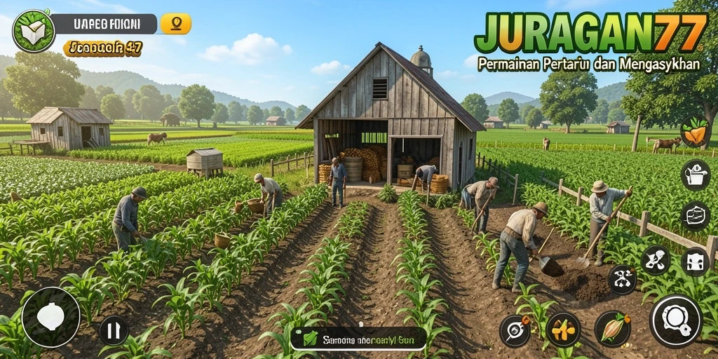 Tampilan gameplay menarik dari JURAGAN77 saat bertani.
