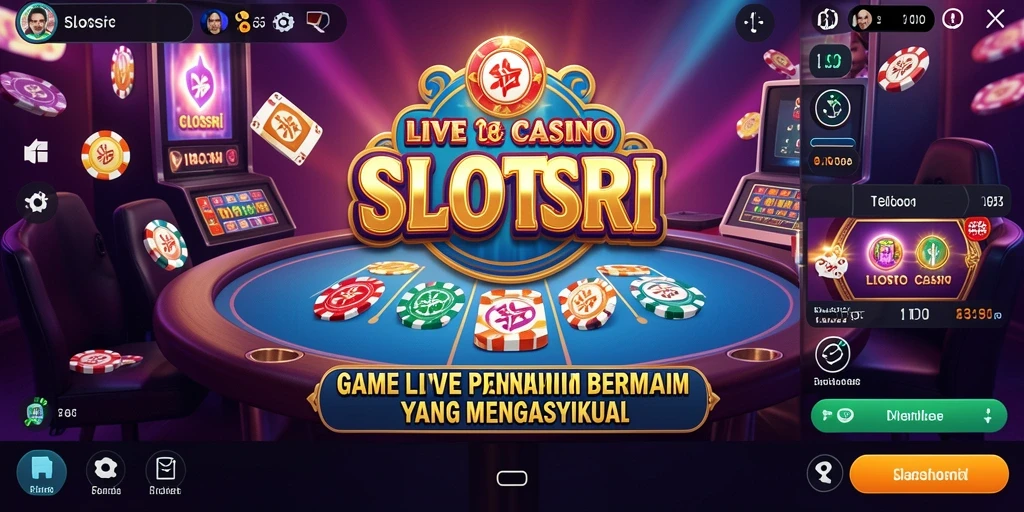 Tampilan utama gameplay SLOTSRI Live Casino dengan dealer langsung.